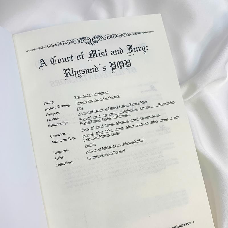 A Court of Mist and Fury – Rhysand’s POV (Fanmade Book 2 Cover)